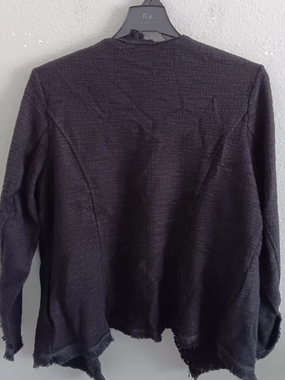 Belle by Kim Gravel Fringe Benefit Tweed Jacket, Black Sz 2X a698181
